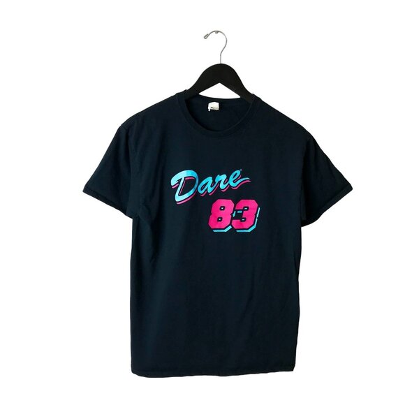 Fruit of the Loom Other - DARE 83 Graphic Tee S Black Neon Colors Retro Look Casual